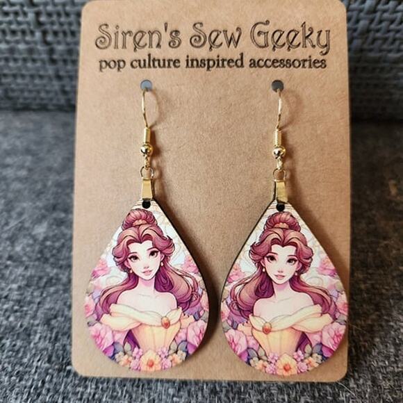 Disney Princess Belle Beauty and the Beast Earrings - Picture 2 of 3